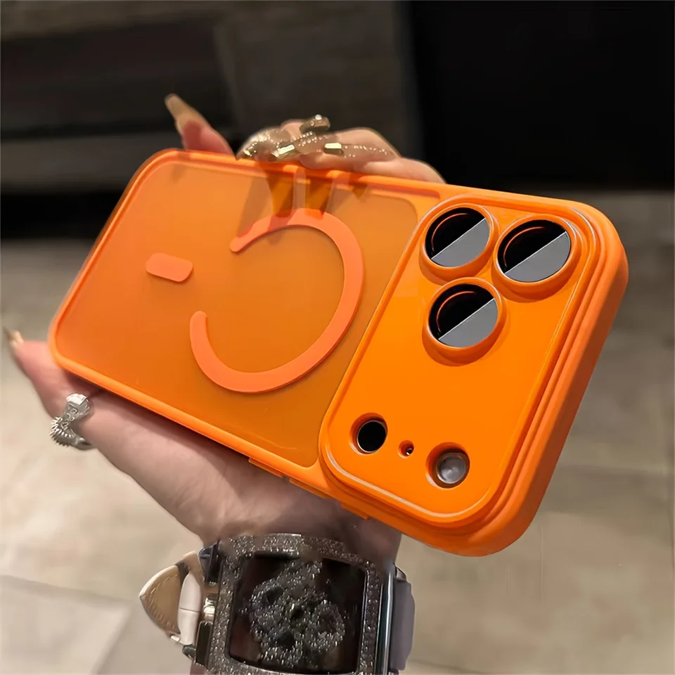 Funda nueva mate translúcida a prueba de golpes para iPhone 18 17 Air 16 15 11 Pro Max 13 12 14 Plus Mini carga inalámbrica magnética 3
