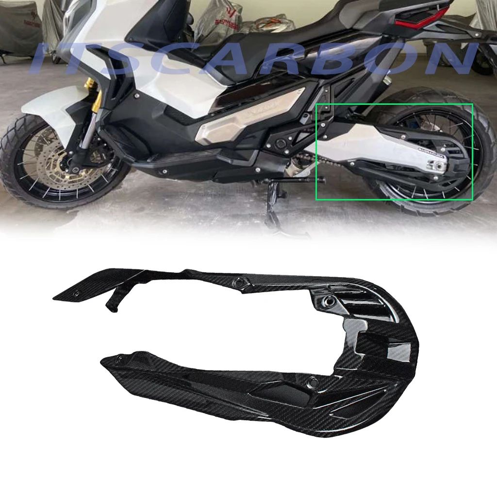 Real 3K Carbon Fiber Motorcycle Accessories Chain Guard Cover Fairing Kit Part For Honda XADV750 2017 2018 2019 2020