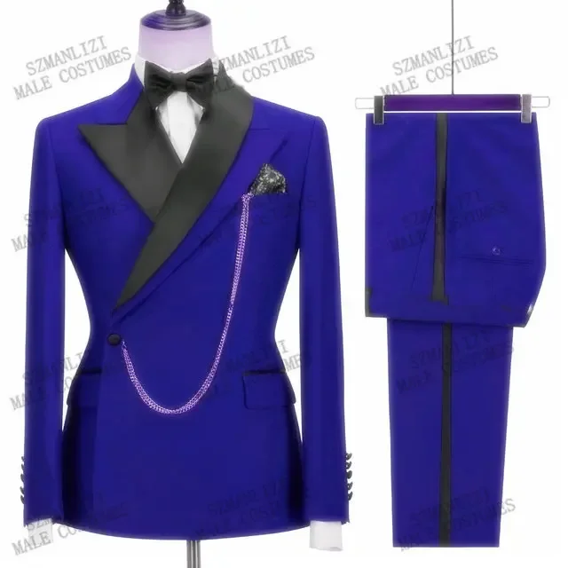 2024 New Men\'s Suit Two-piece Wedding Groom and Best Men\'s Business Korean Best Man Banquet Oversized Set  Blazer Masculino