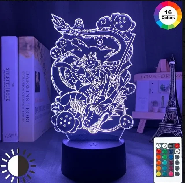 Dragon Ball Vegeta 3D Led Night Light Model Toys Super Saiyan Figures Children Bed Room Decor Anime Table Lamp Christmas Gift