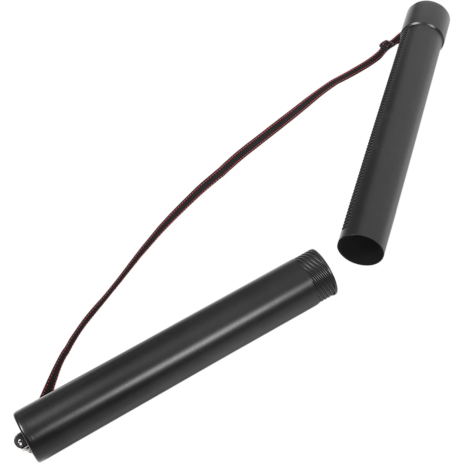 أنبوب رسم تلسكوبي بلاستيكي أسود يوسع من 20 إلى 35 بوصة أنبوب تخزين الملصقات المقاوم للماء حزام قابل للتعديل