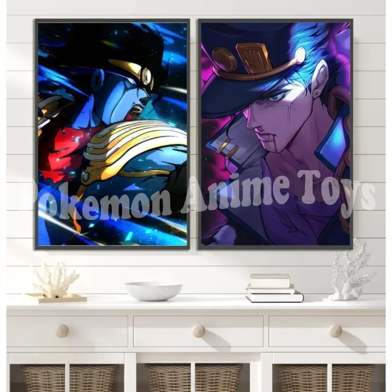 Anime JOJO Bizarre Adventure Self-adhesive Poster Figures Home Decoration Painting Wall Art Computer Room Jotaro Kujo Wallpaper