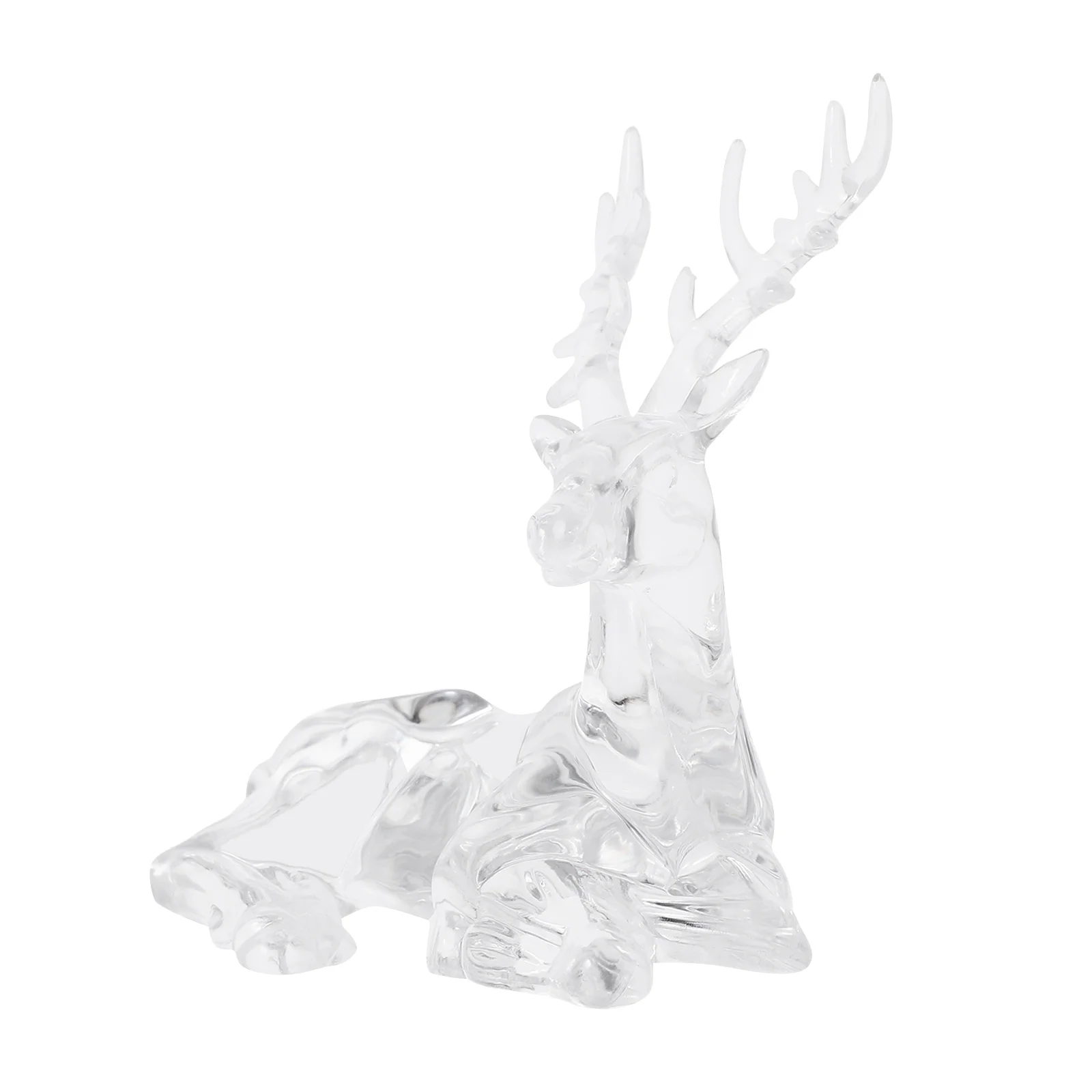 

Acrylic Transparent Reindeer Ornament Clear Christmas Table Centerpiece Lifelike Elk Statue Holiday Decor Cute Deer Decoration