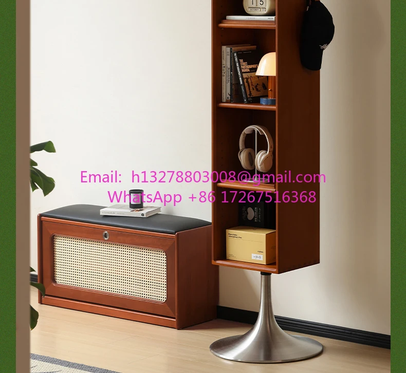 

Household vertical full-length mirror magazine cabinet bookcase storage floor mirror