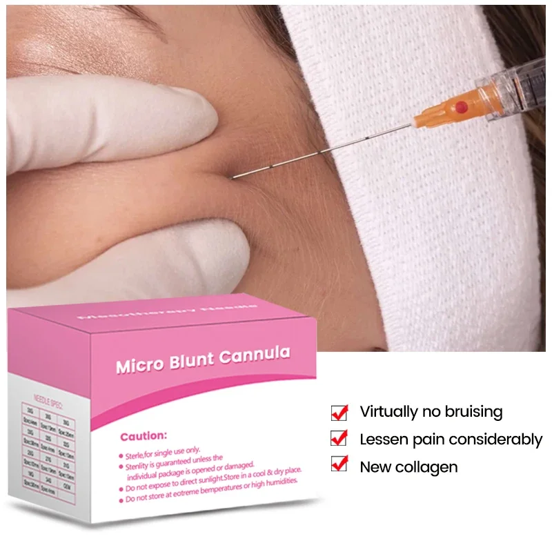 18G 20G 21G 22G 23G 25G 27G 30G Disposable Micro Blunt Tip Cannulaสําหรับฟิลเลอร์สแตนเลสUltrafineปราศจากเชื้อBluntเข็ม