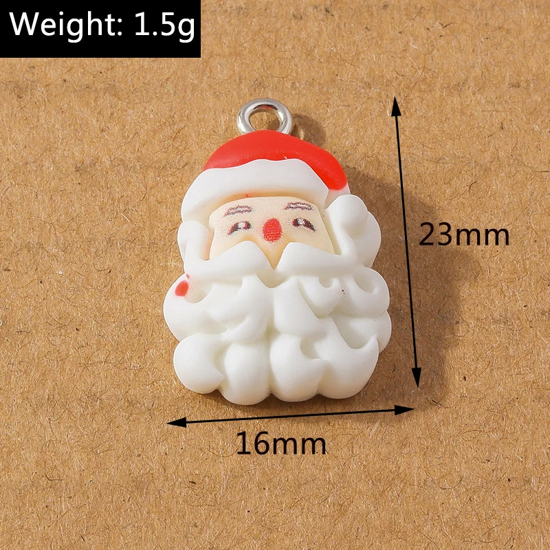 10 Stück Cartoon-Weihnachtsanhänger Schneemann Weihnachtsmann Hirsch Anhänger für die Herstellung von Ohrringen Halsketten DIY Weihnachtsgeschenk Schmuckzubehör – Detail 3
