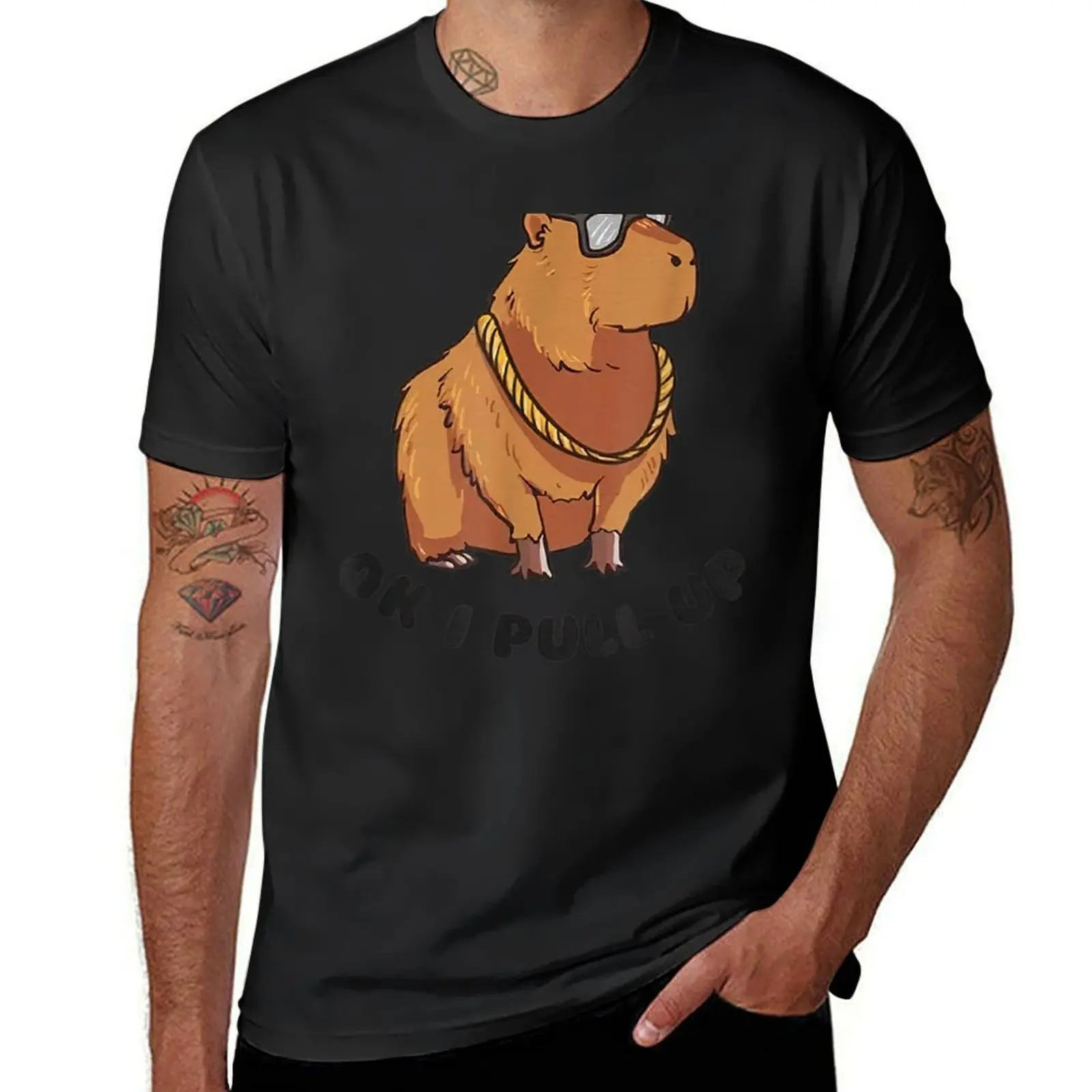 

Ok I Pull Up Funny Capybara Glasses Da T-Shirt oversizeds cute tops sweat shirts, men