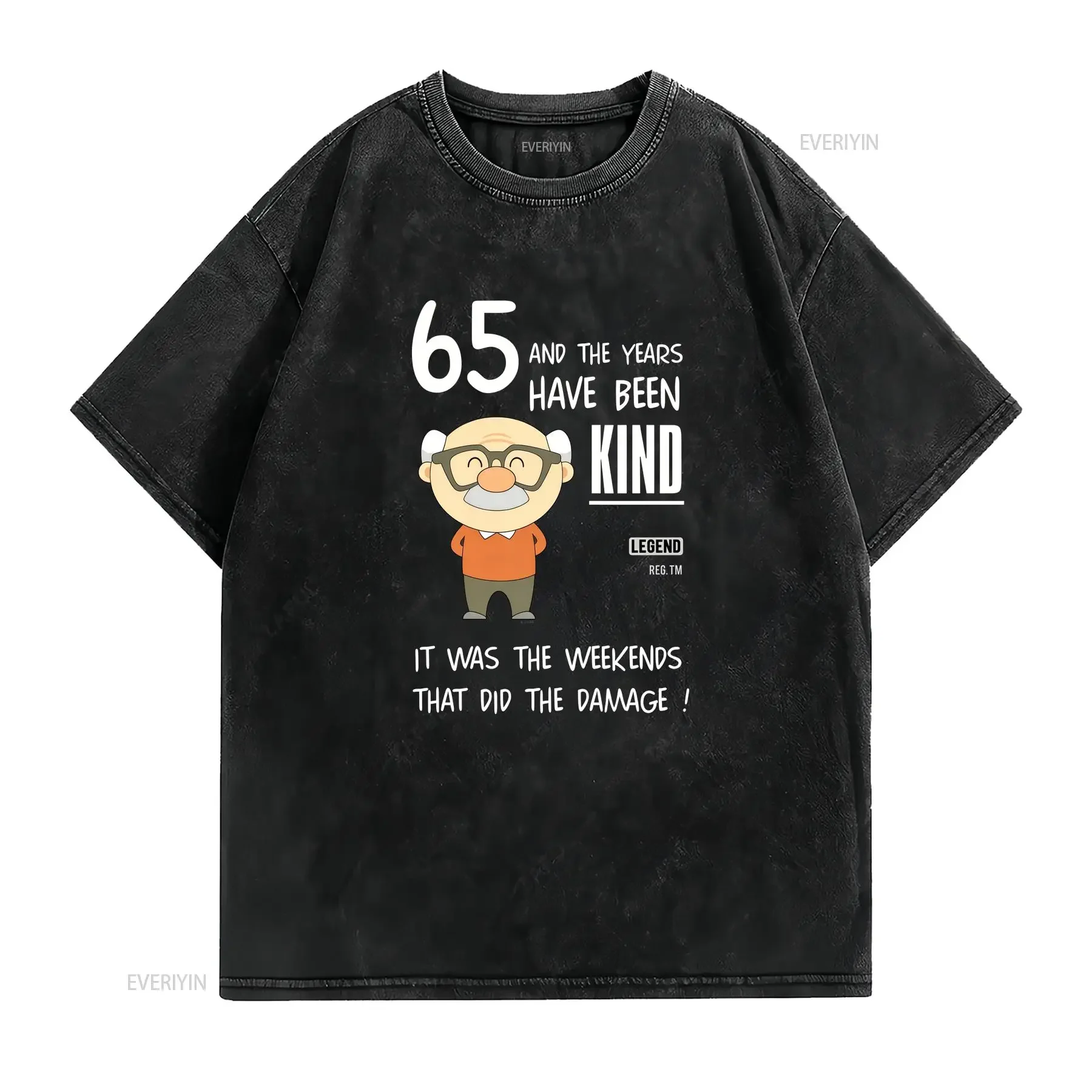 Premium Funny 65 Year Old And the years have been kind It was weekends Motif For 65th Birthday Anniversary gift Men's Black t