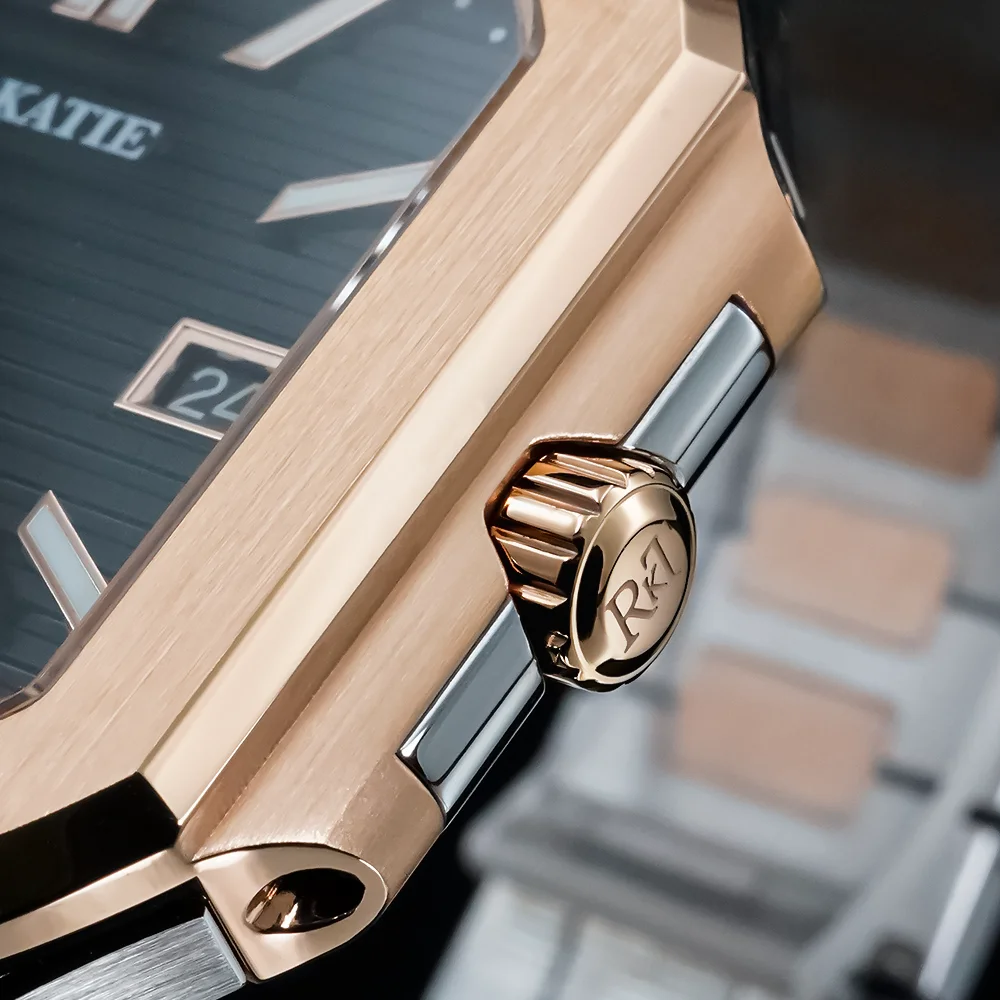 Relojes de pulsera mecánicos ROKATIE de oro rosa de 38mm, relojes automáticos de lujo para hombre, reloj de acero inoxidable para hombre, reloj luminoso nh35