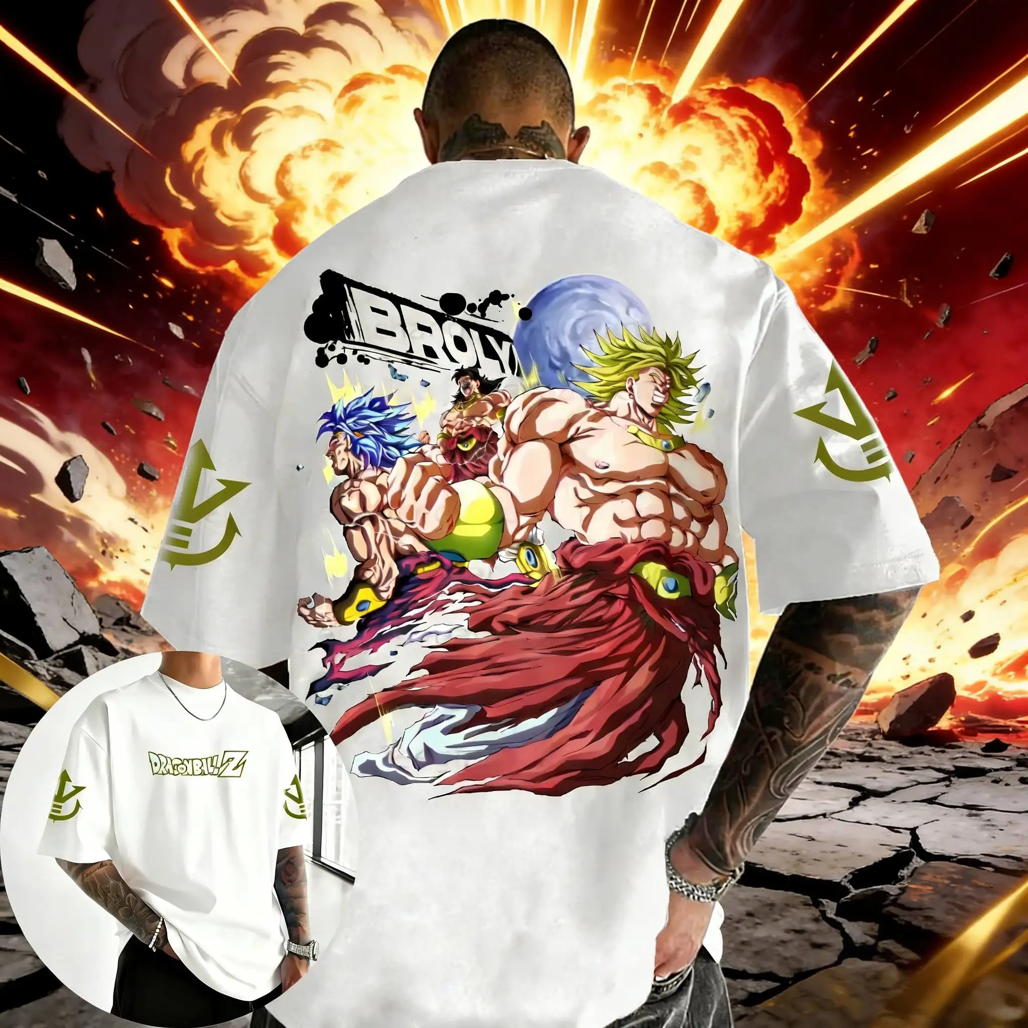 2026 Summer Dragon Ball Retro Anime T-Shirt Men's Piccolo Casual Loose Sports Daily Short Sleeve Crew Neck Relaxed Fit Tee - view 4