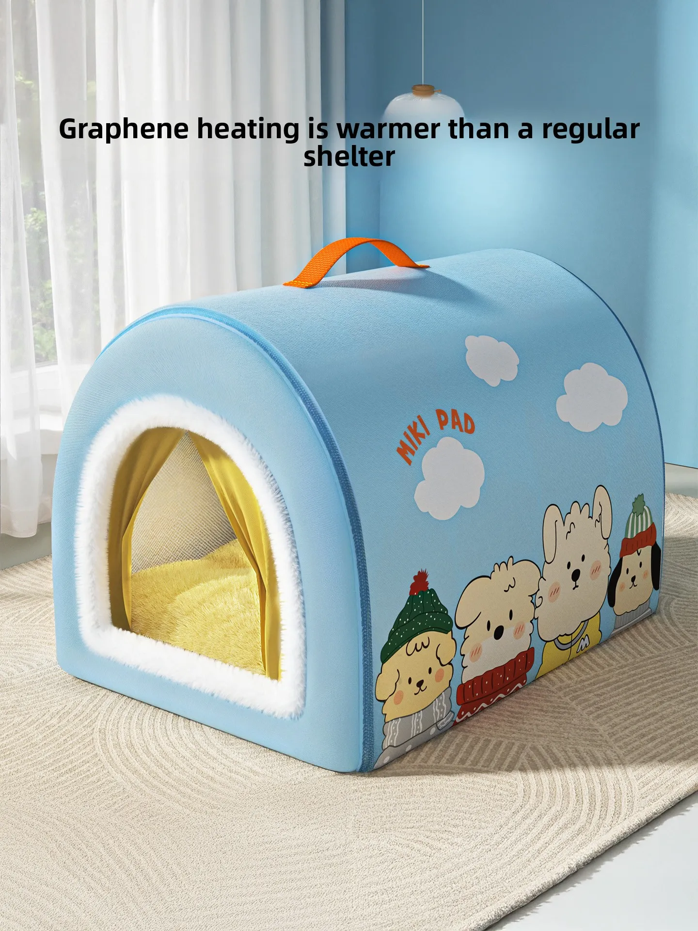 

Warm Detachable Large Dog Bed Indoor Square Couch for S Dogs Comfortable Cozy Pet House with Securi Cover All Seasons