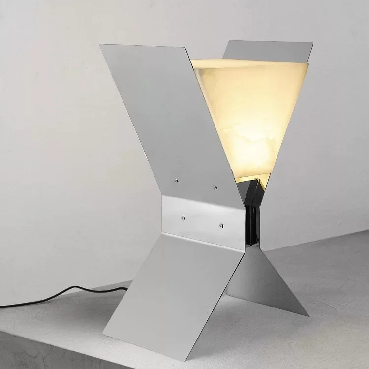 

Экологически чистая ретро современная алебастровая мраморная настольная лампа с источником переменного тока, настольная лампа для спальни, отеля, стойка регистрации, гостиной, кабинета