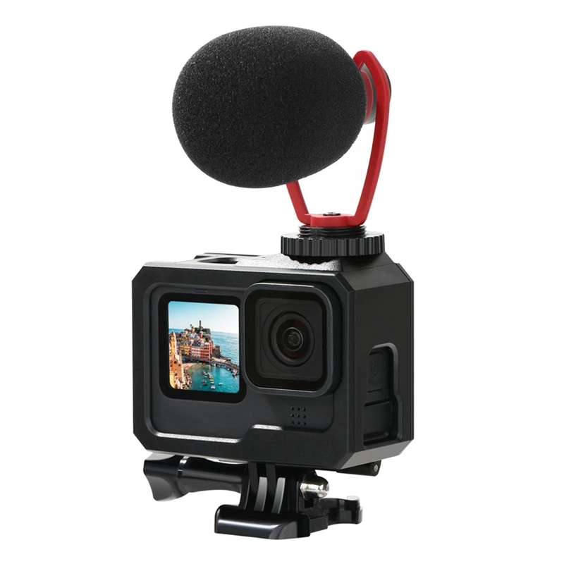 กรอบกรณีตัวป้องกันเชลล์ + ฐานสกรูเดี่ยวอุปกรณ์เสริมสําหรับ GoPro 10 11 12