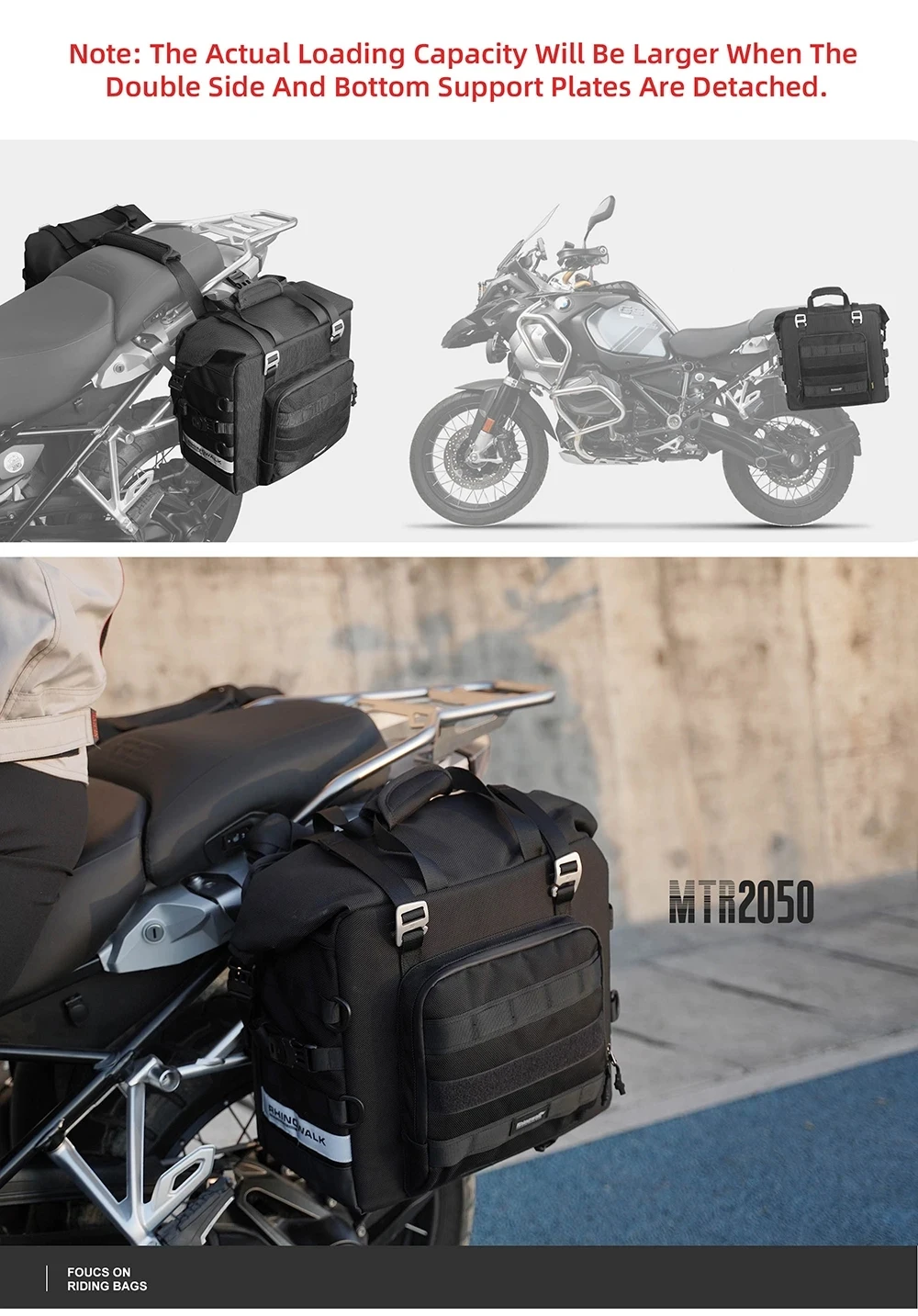

Rhinowalk Motorcycle Side Pannier Bag Waterproof 1Pc Quick Release 3D Cube 25L-32L Motorbike Travel Luggage Tail Box Accessories
