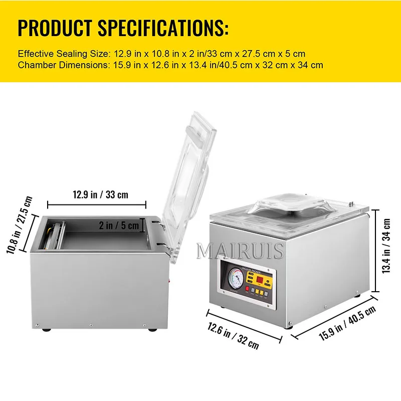 Vacuum Sealer Machine Dz 260S Commercial Kitchen Food Chamber Vacuum Sealing Machine Packaging Machine