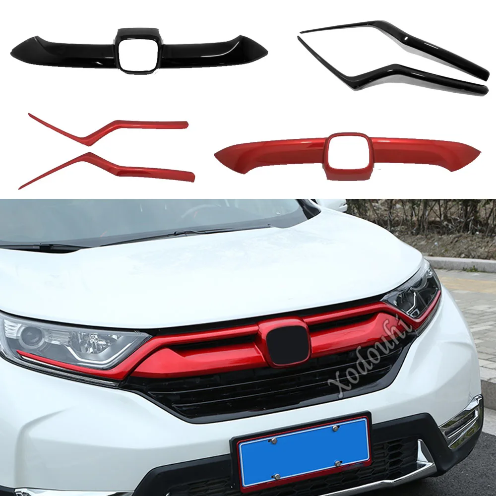 Cover ABS Trim Front Logo Mark Decorative Mark Grid Grill Grille Racing Frame Stick For Honda CRV CR-V 2017 2018-2020 2021-2022