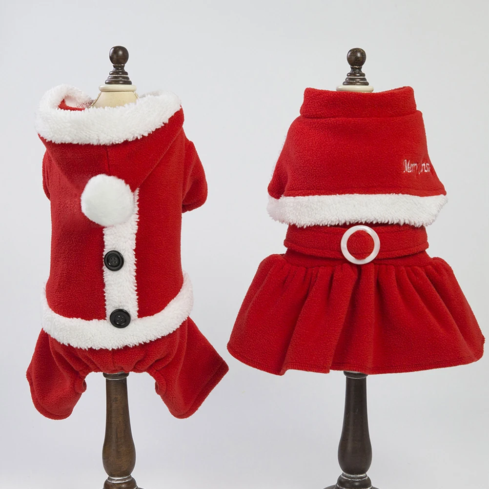 

Christmas Dog Sweatshirt Four-legged Clothes Hoodie Pet Lattice Winter Warm Coat