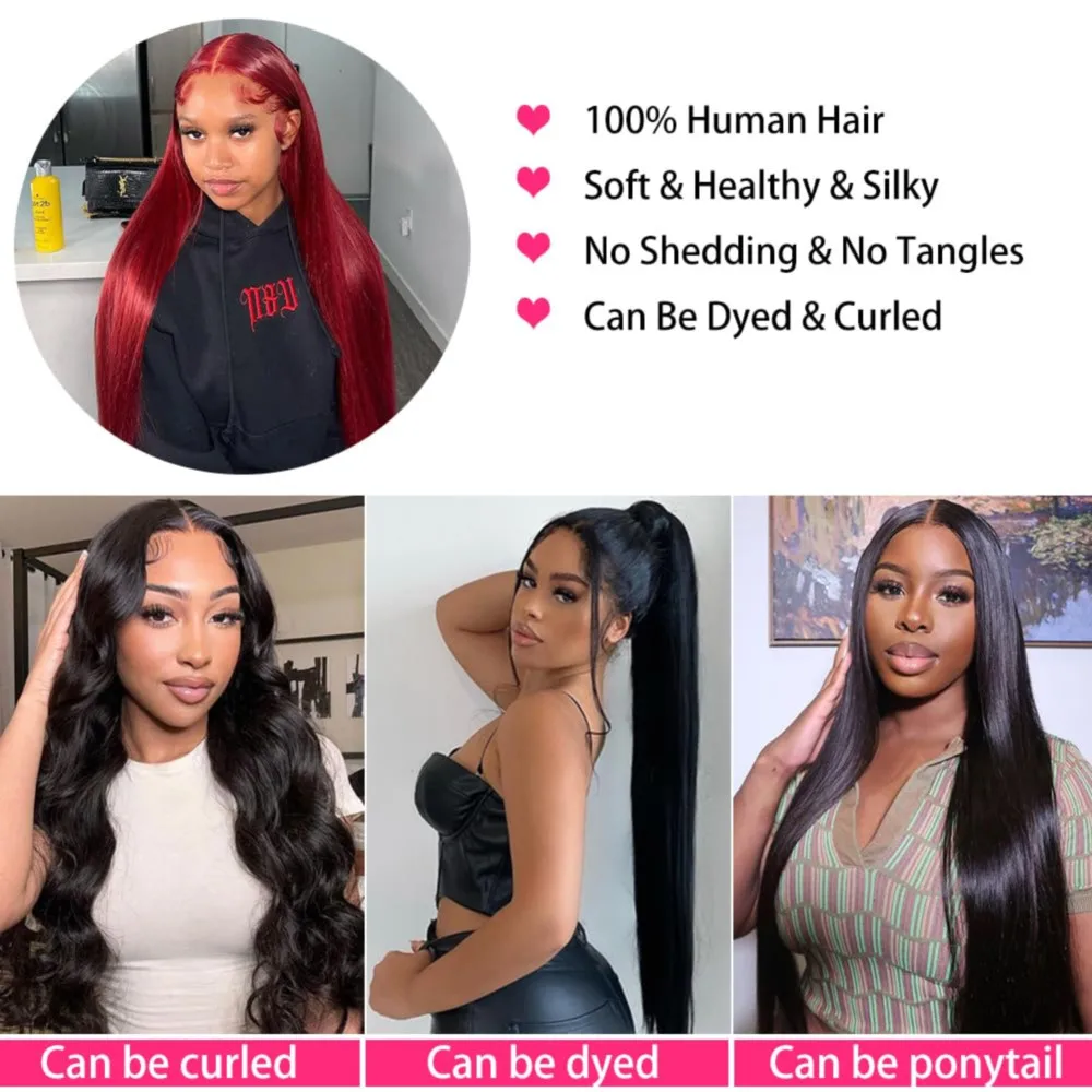 Straight Hair Bundles Brazilian 100% Natural Straight Human Hair Bundles Weaving Extensions For Black Women 3 Bundles Deals #1B