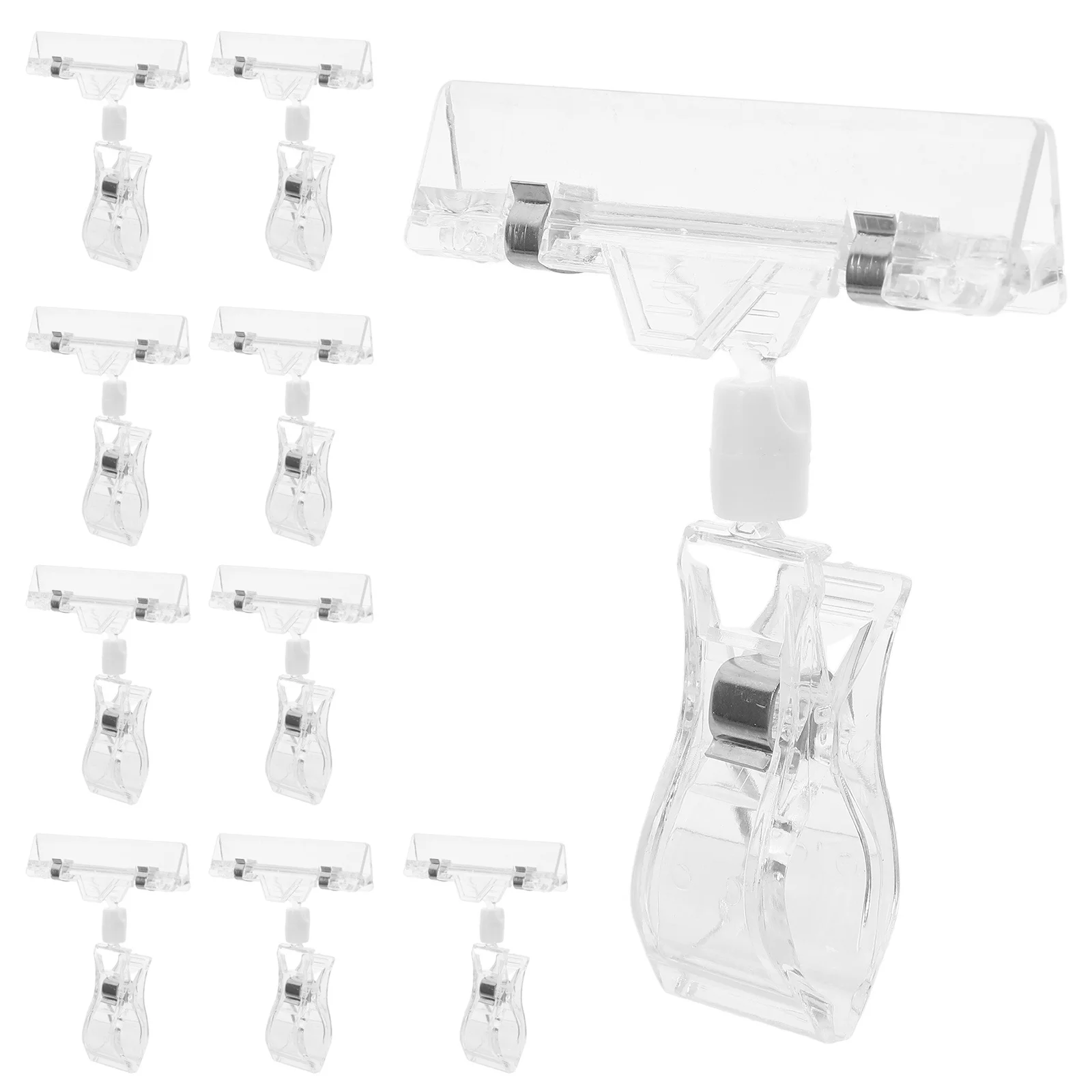

10pcs Transparent Clips For Labels Price Tags Cards Holders Note Fixator Clamp For Wedding Party Table Menu Display Use
