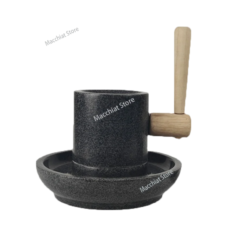 

Imitation Song Dynasty tea beginners stone grinding stone mortar stone transfer matcha tea grinding mini bucket tea set