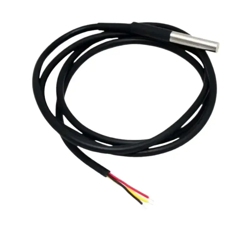 DS18B20 Cabo de sensor digital à prova d'água à prova de umidade e ferrugem 100 cm Adaptador de terminal de sonda de aço inoxidável