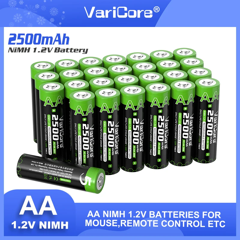 Batteria ricaricabile Liitokala 1.2V AA 2500mAh ni-mh per batterie giocattolo per Mouse con telecomando per pistola di temperatura