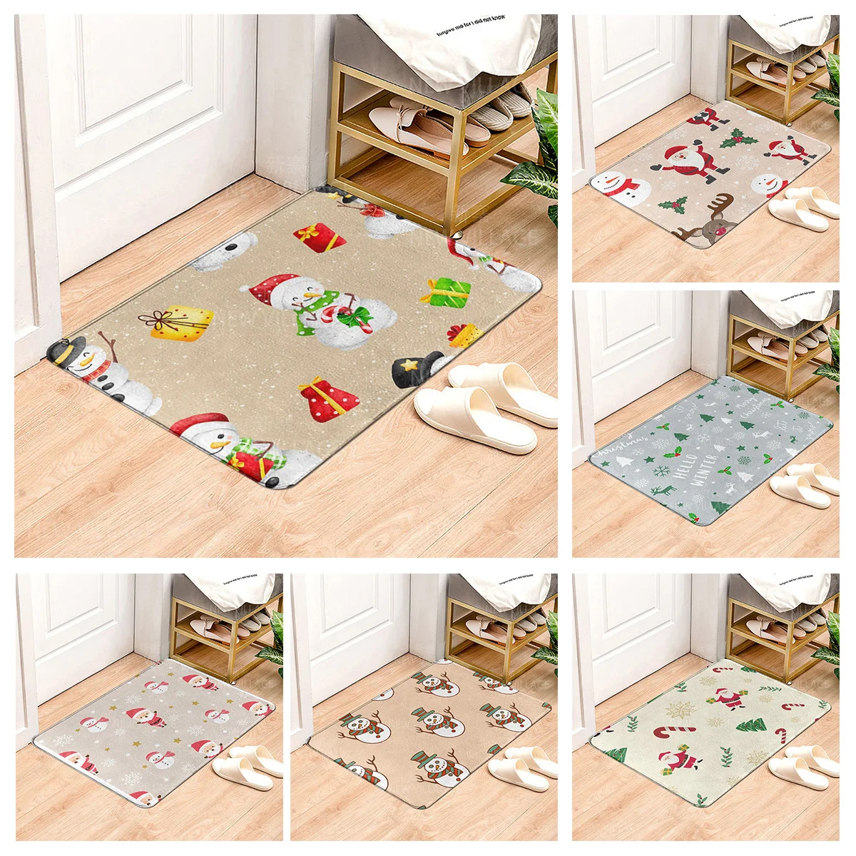 

House entrance carpet Home door mat Living Room Bath Foot bathroom non-slip water absorption rugs bath Merry Christmas winter