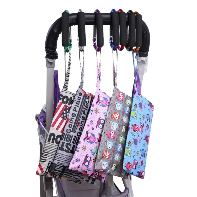 Großer Karabiner, Kinderwagen-Haken, Organizer, Aluminium, D-Ring, Federverschluss, Schlüsselanhänger-Clip, Tragegriff zum Aufhängen von Geldbörsen, Einkaufstaschen – Detail 4