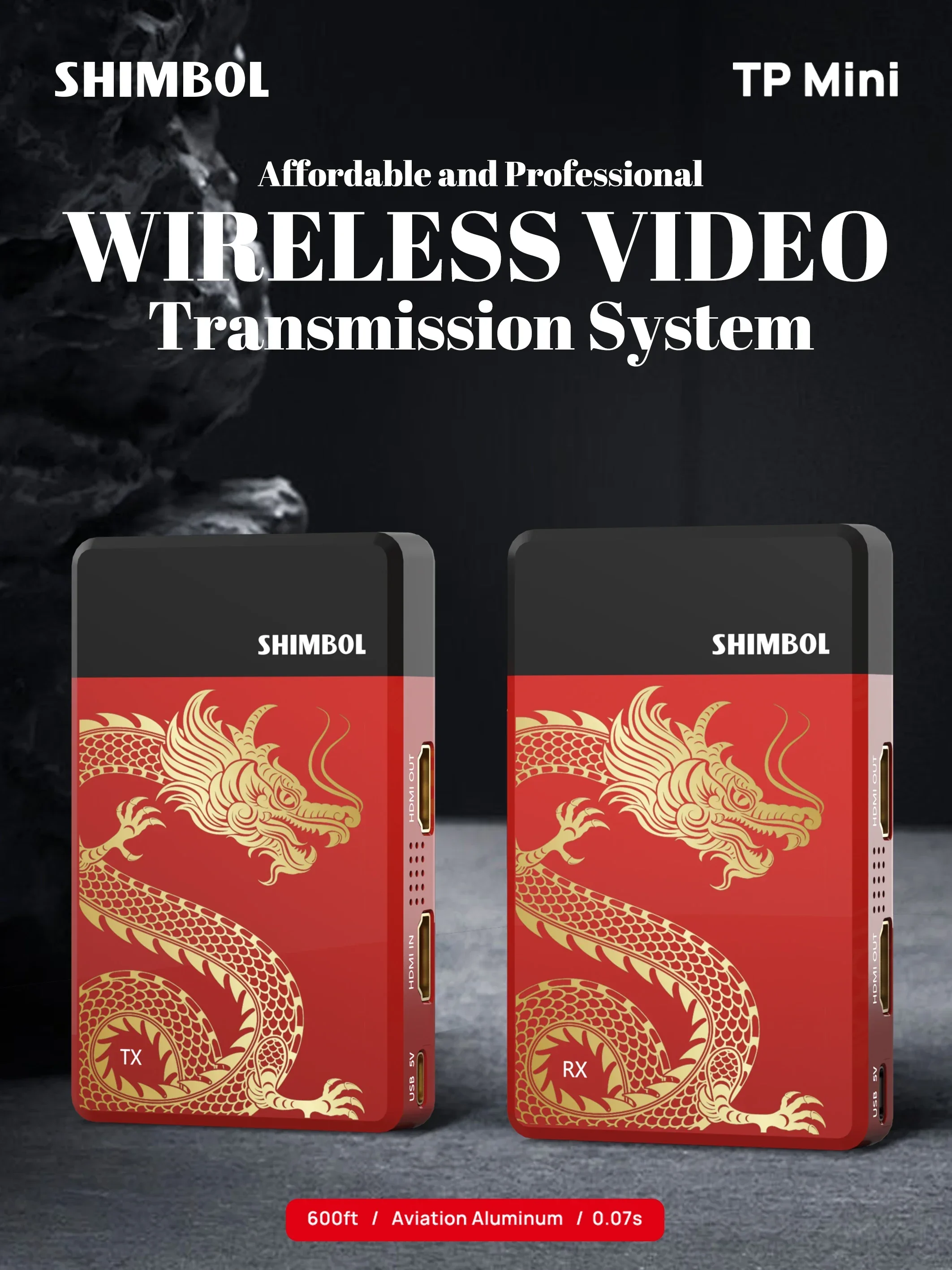 

Беспроводная система передачи видео SHIMBOL TP MINI с двумя HDMI-совместимыми устройствами, дальность 200 м, разрешение 1080P HD, передатчик и приемник.