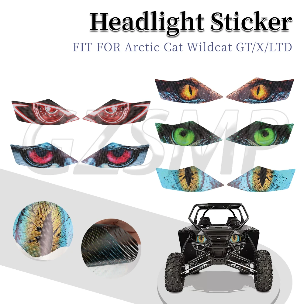 

fit For Arctic Cat Wildcat GT/X/LTD 1000 4X 4 1000 Headlight Sticker Head Lamp Decorative Decals