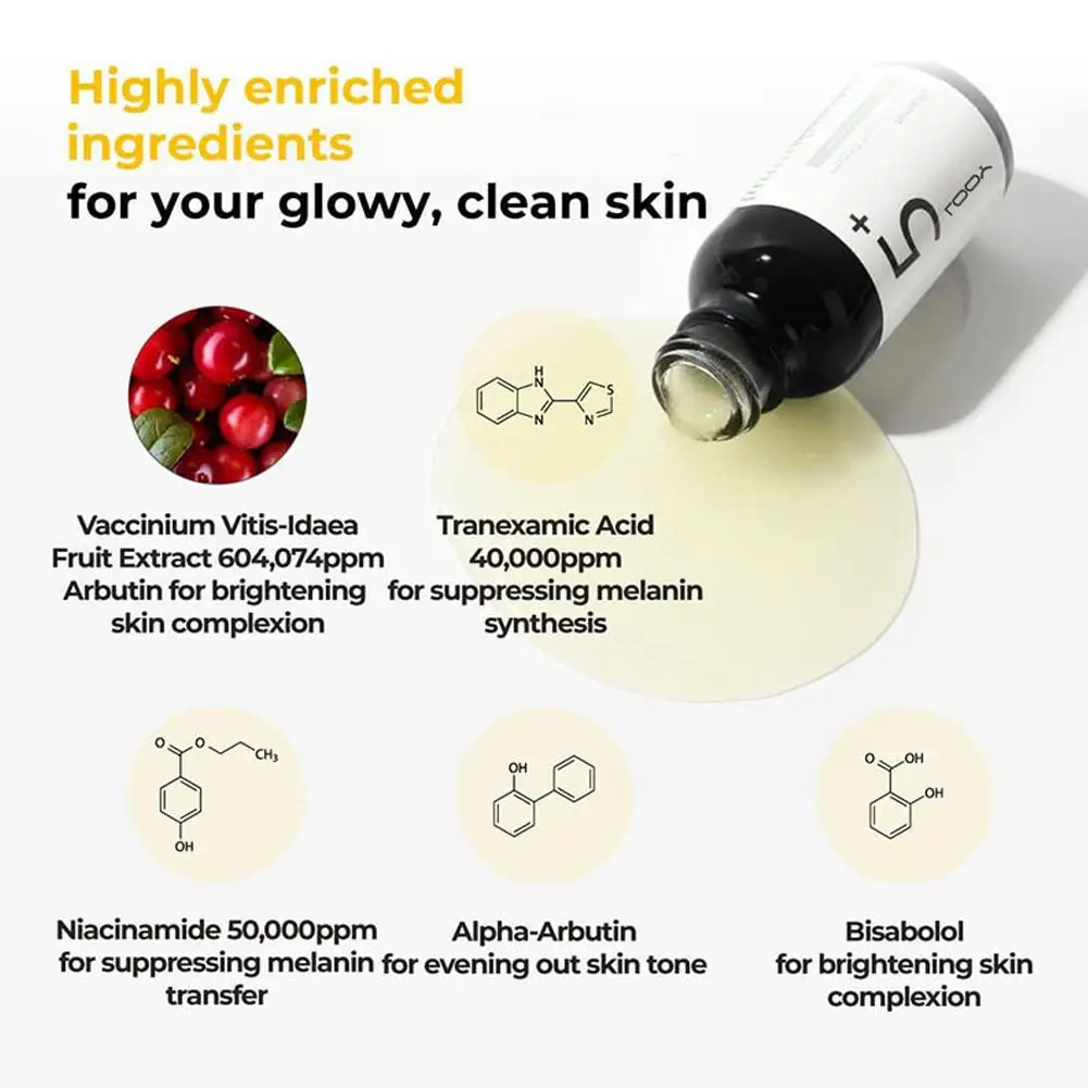 30ml Vc Concentrate Glutathione Korean Skin Care Vitamin C Serum Deeply Nourishing Skin Care 70PCS Niacinamide Cotton Pads