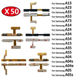 50Pcs, Power on off Volume Key Button Flex Cable For Samsung A13 A23 A33 A73 A53 A14 A24 A34 A54 A15 A35 A55 A04 A05 A05 4G 5G