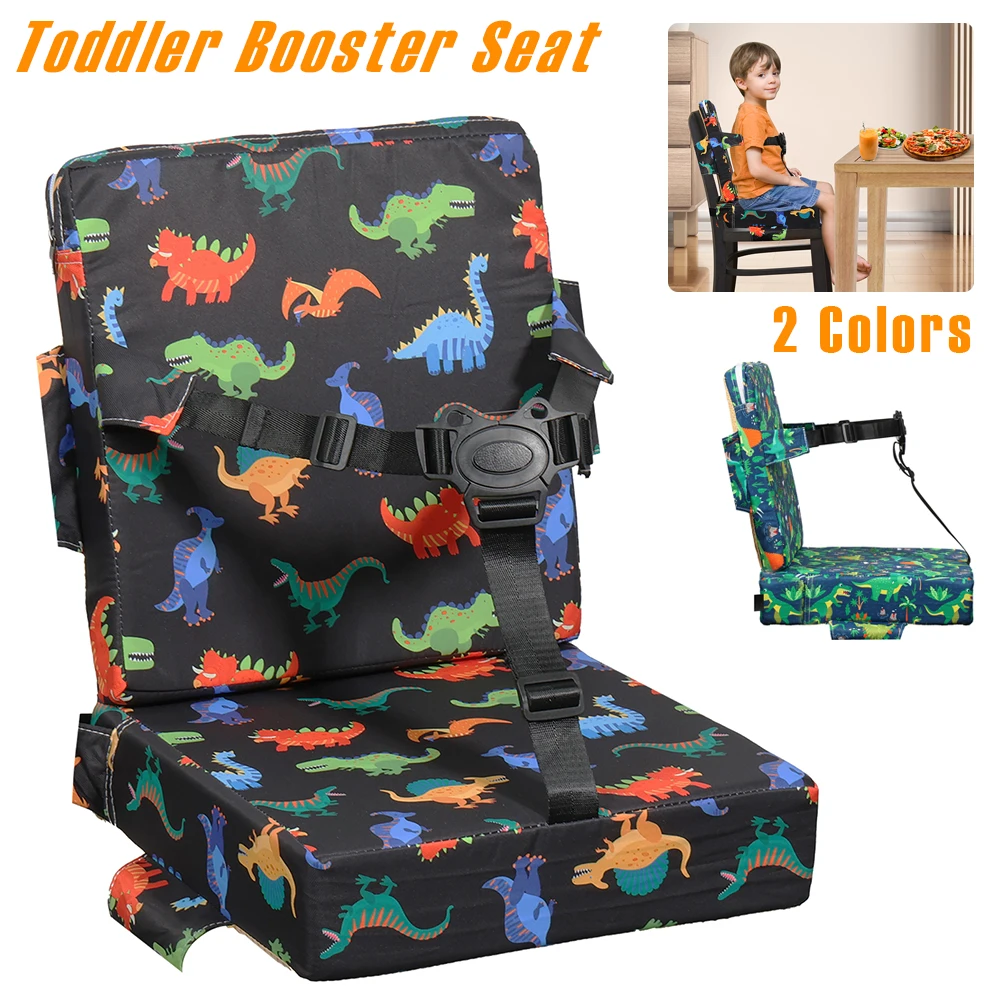 Toddler Booster Seat Backrest Cushion Non Slip Dining Chair Booster Seat Pad with Adjustable Strap Suitable for Most Chairs 1Set