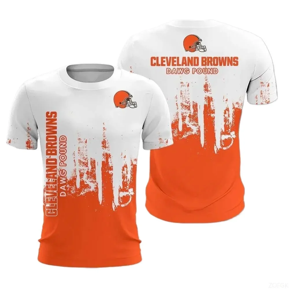 2025 الموضة الأوروبية والأمريكية الجديدة ملابس كرة الرجبي المطبوعة الصيف الرياضة قصيرة الأكمام مريحة عادية جولة الرقبة تي شيرت