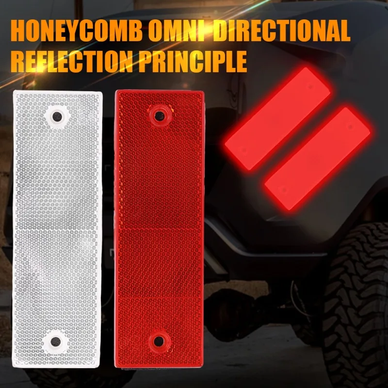 Strisce riflettenti Nastro di avvertimento per la sicurezza notturna Adesivi riflettenti in plastica per camion Adesivi decorativi riflettenti rossi e bianchi 1-5 pezzi