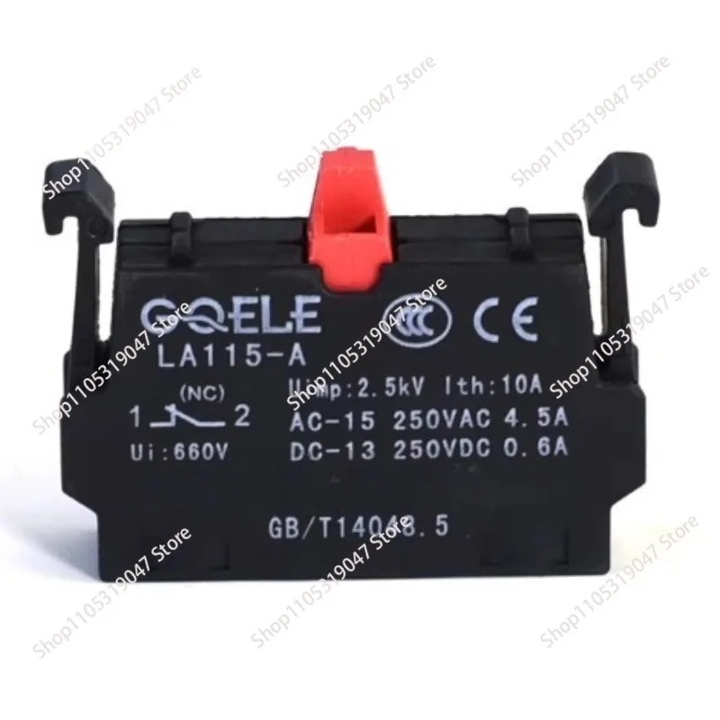 10PCS   LA115-A-10 electronic GQELE button switch normally closed contact rotation selection emergency stop flat head