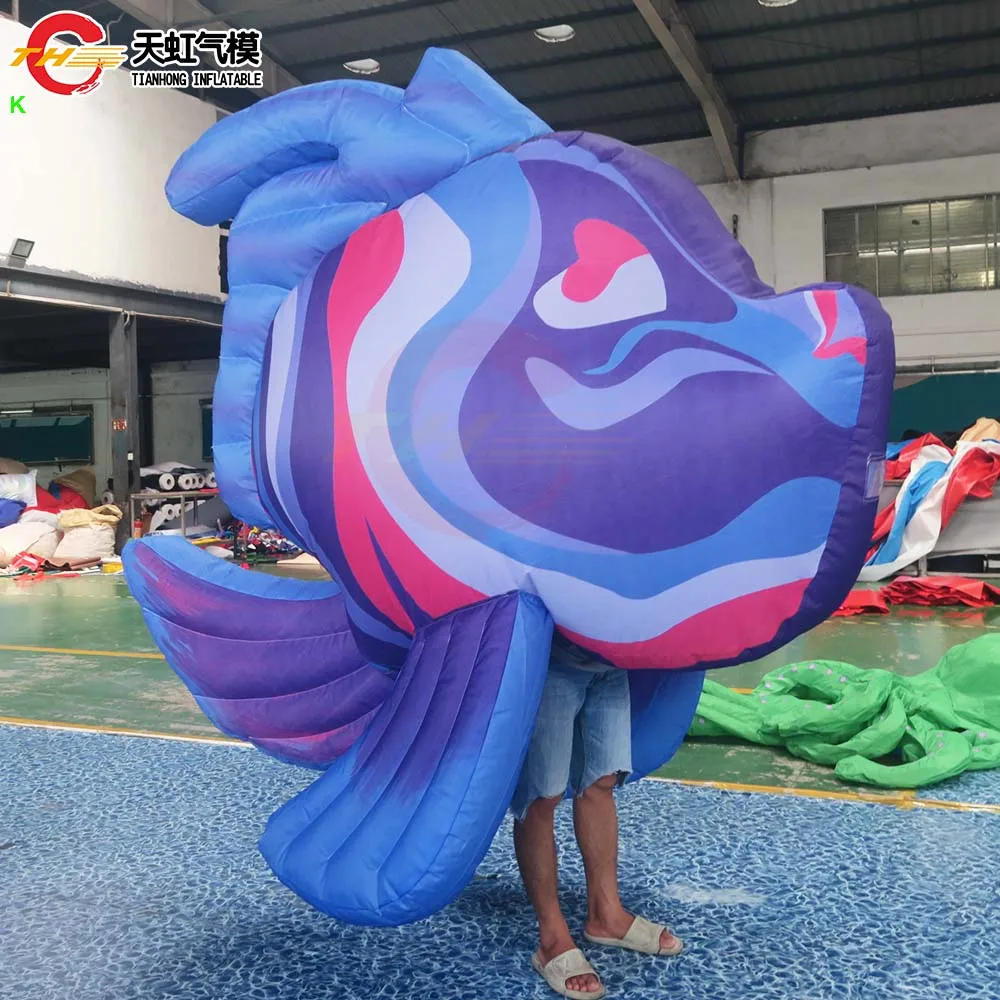 Beautiful Printing Inflatable Fish Replica Walking Cartoon Outdoor Recreations Inflatable Clown Fish Model Inflatable Toys