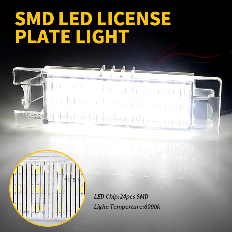 2pcs For Opel LED Number License Plate Light Astra K J H Corsa D E C Meriva A B Vectra C Zafira B Insignia Adam or Vauxhal White view 3