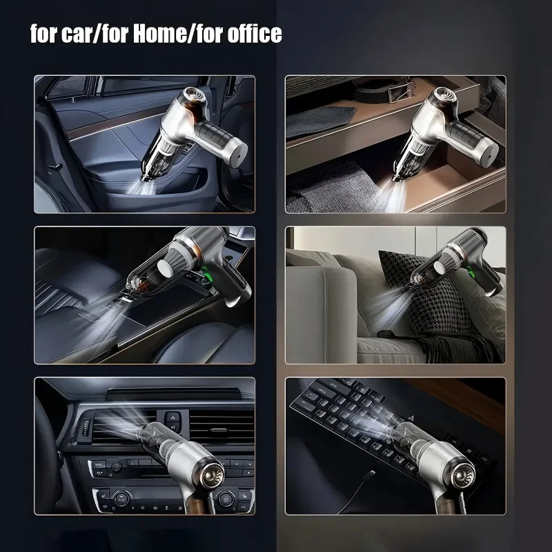 Powerful 9000PA Handheld Vacuum Cleaner: 2-in-1 Portable Car Vacuum & Blower with Strong Suction, Compact Design for Home & Auto