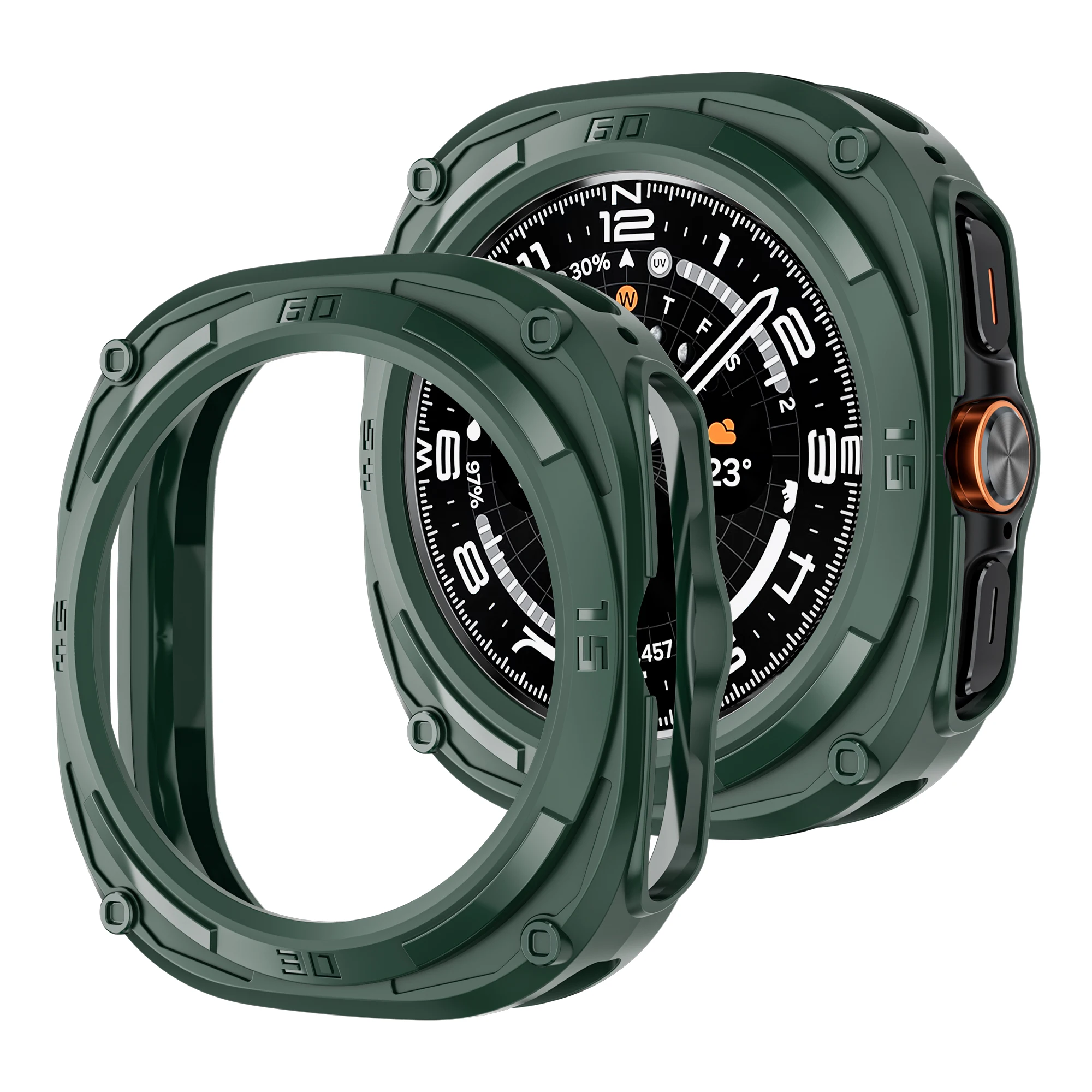 Case for samsung watch 7 ultra band 47mm Accessories Hard Hollow Frame Protective Bumper for samsung galaxy watch 7 ultra strap