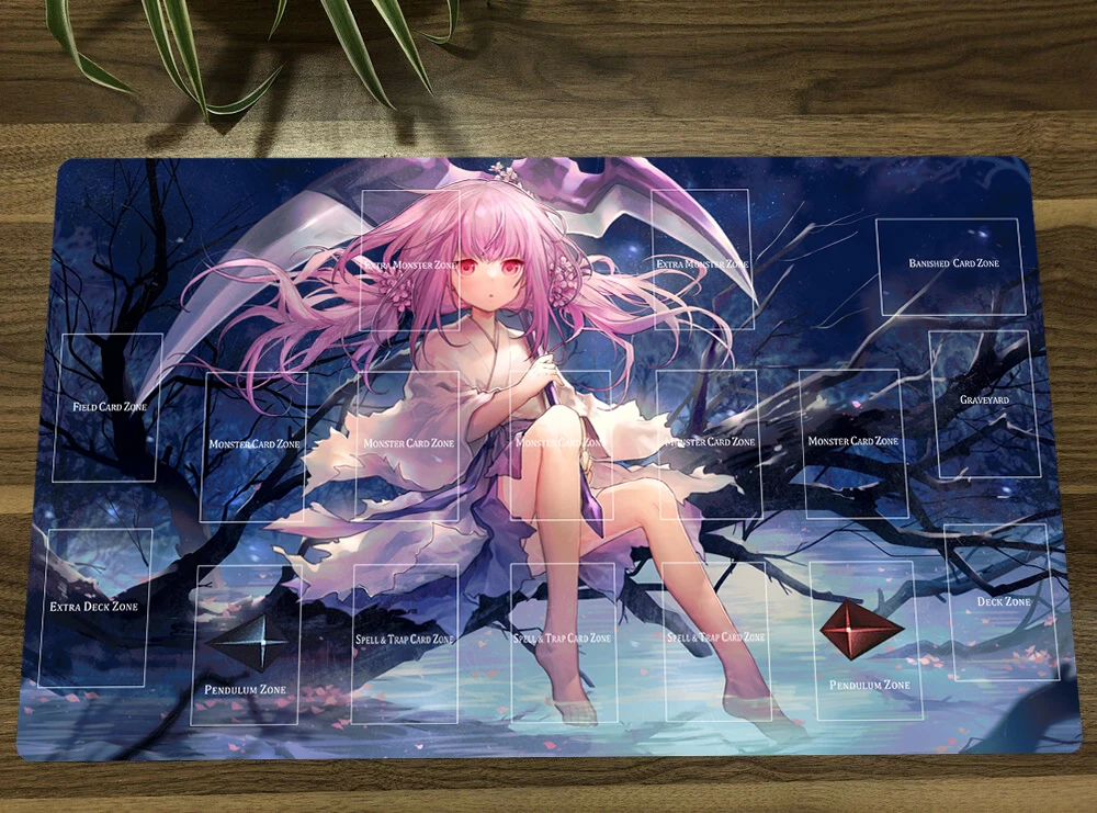 YuGiOh Ghost Reaper & Winter Cherries TCG CCG Mat Trading Card Game Mat Table Playmat Gaming Play Mat Mouse Pad 60x35cm Free Bag