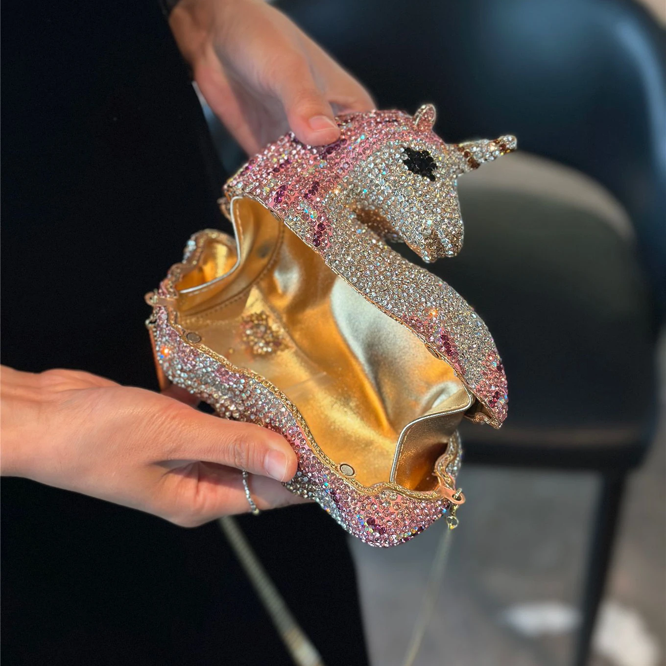 Jewelry  Apple Fruit Crystals Evening Clutch Bags Novelty Unicorn Crystal Clutch, Sparkly Rhinestone Unicorn Evening Bag, Glamor