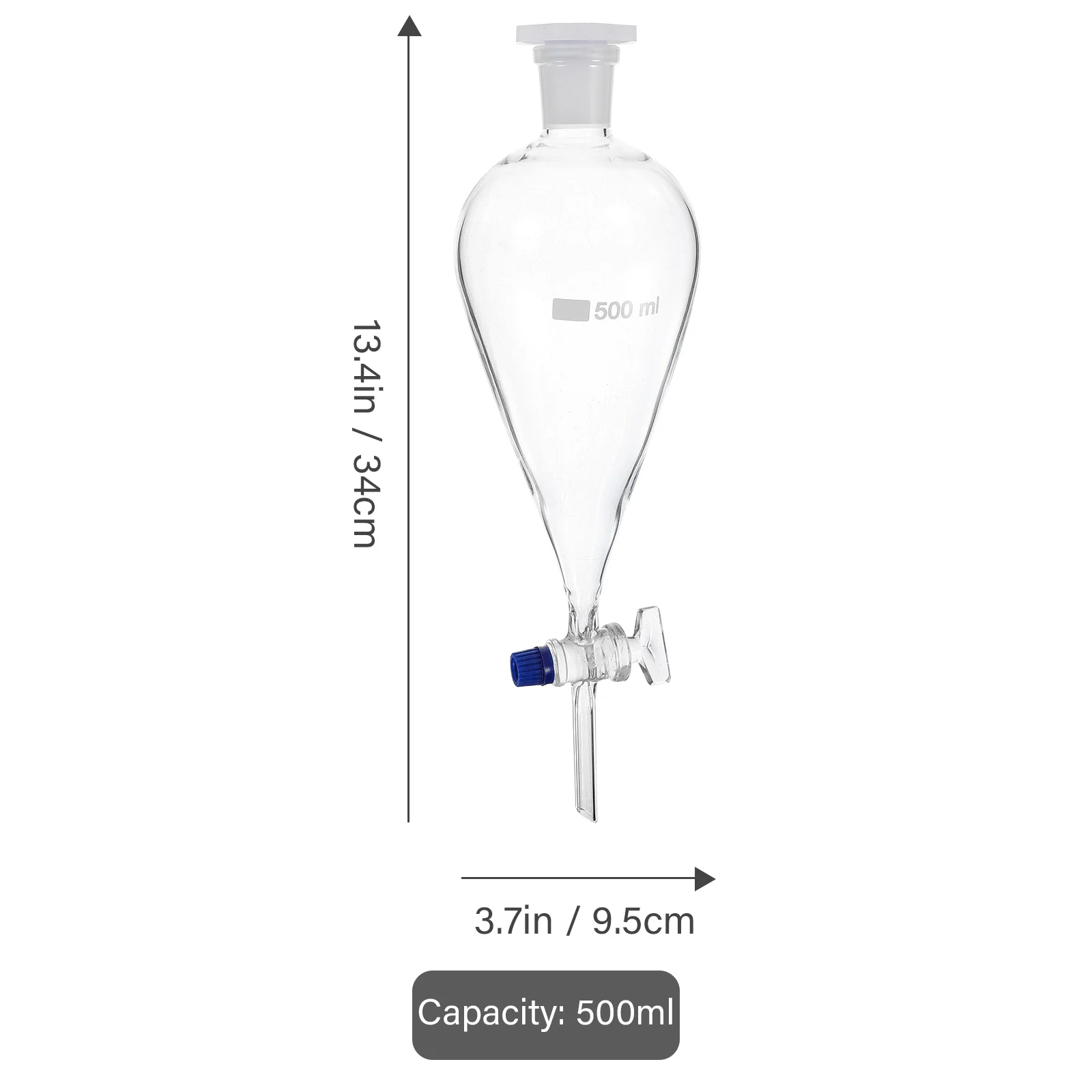 Imagem -02 - Funil de Vidro Transparente para Laboratório Laboratório Funil Soltando Funil Química Experimento 500ml