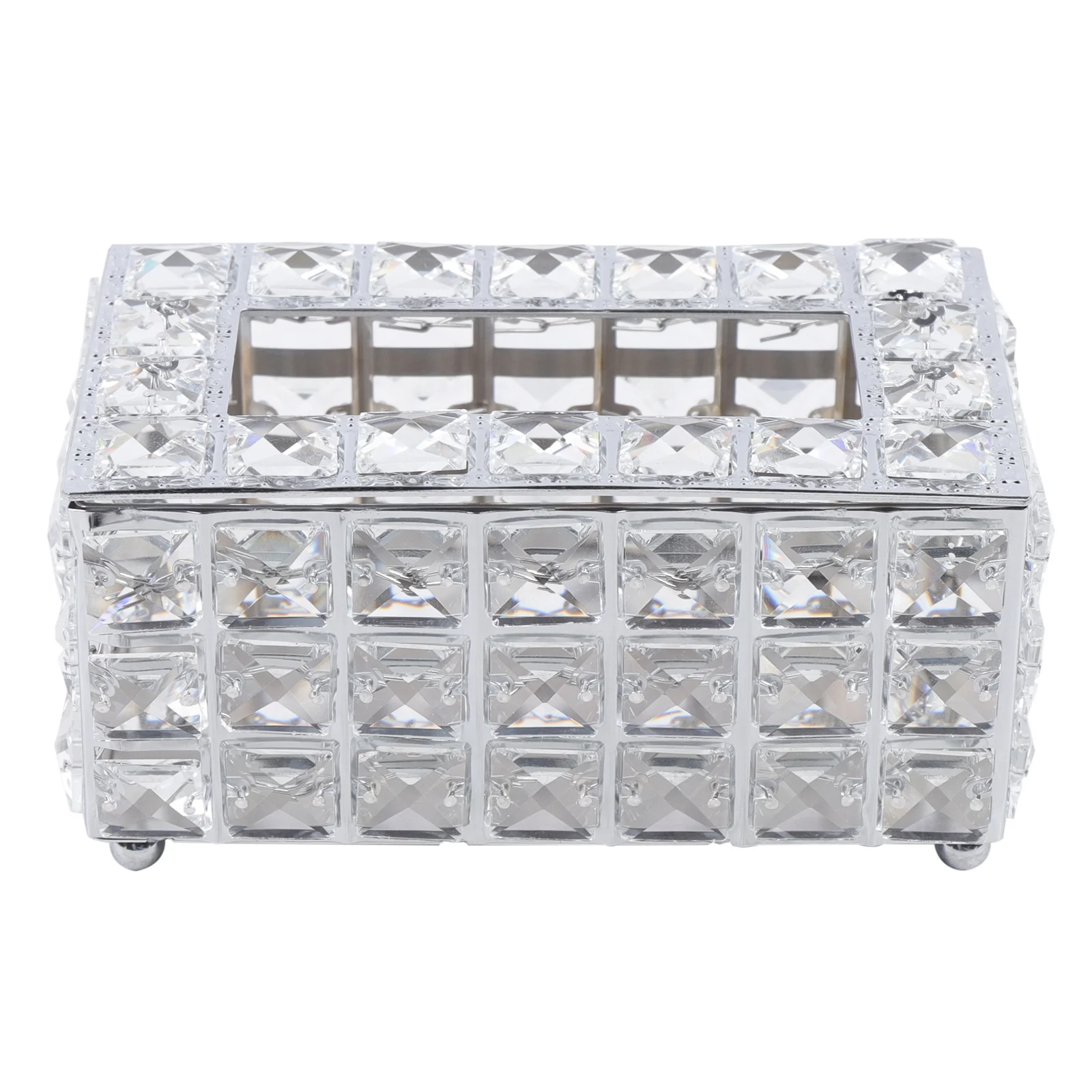 European-style Square Crystal Tissue Box Home Bar KTV Table Decoration Living Room Tea Table Drawer Case Tissue Holder