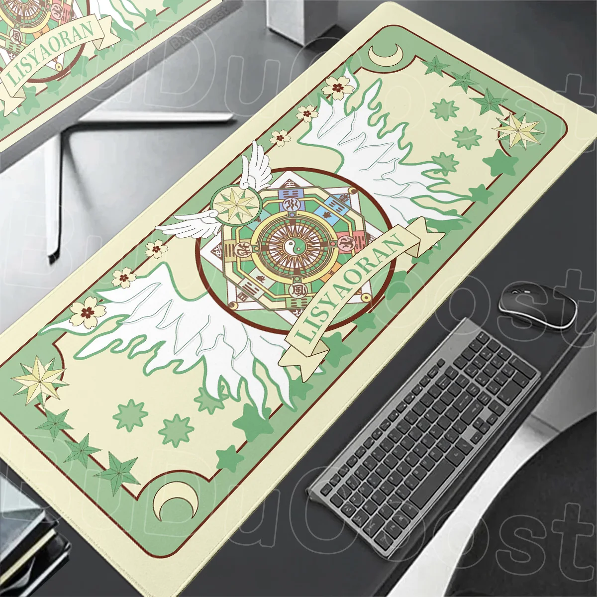 Large Office Extend Carpet with Stitch Edge 1000x500mm Computer Rubber Mouse Pad Card Captor Sakura Girl Desk Mat Gamer Keyboard