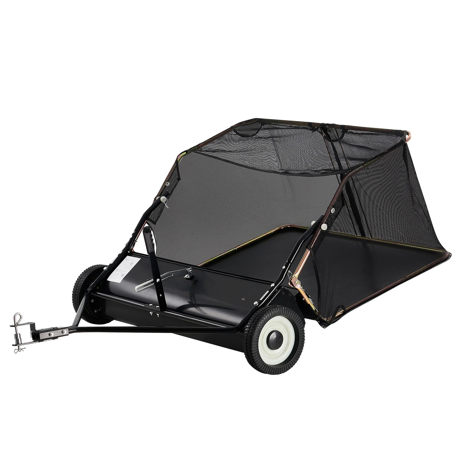Tow Behind Lawn Sweeper, 42 in Pull Behind Lawn Sweeper,ft Large Capacity Leaf & Grass Collector, Heavy Duty Garden Swe