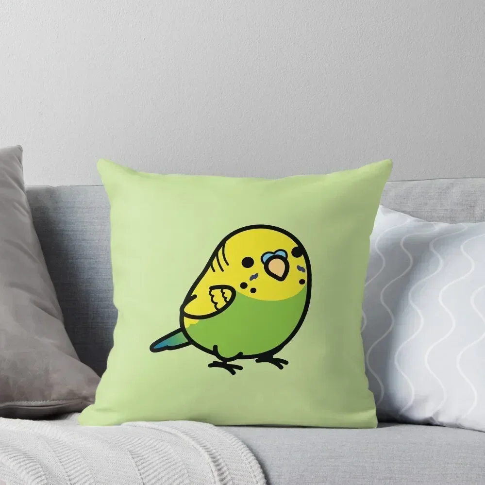 Chubby Green Budgie Male Throw Pillow Decorative Cushions For Living Room New year home decor items pillow