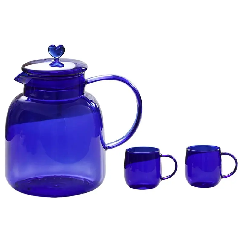 

ABVS Blue Zero Limit High Borosilie Glass Water Pot Set Large For Home Use With Water Cups