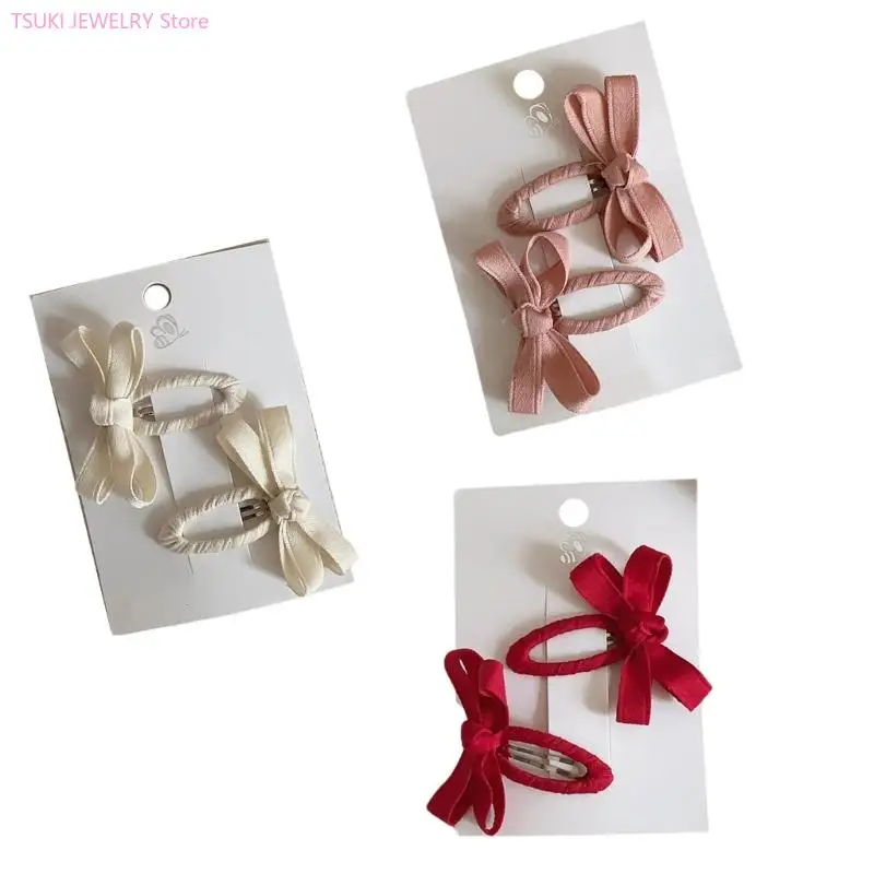 

62KE 6 шт., заколки для волос для маленьких девочек, бантики, набор заколок для волос из мягкой ткани, модные аксессуары для