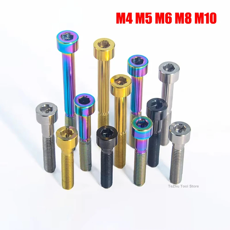 1Pc Titanium Aolly Bolt M4 M5 M6 M8 M10 x 10 12 15 20 25 30 35 40 60mm Screw For Bike MTB / Road Bicycle Seatpost Headset Brake